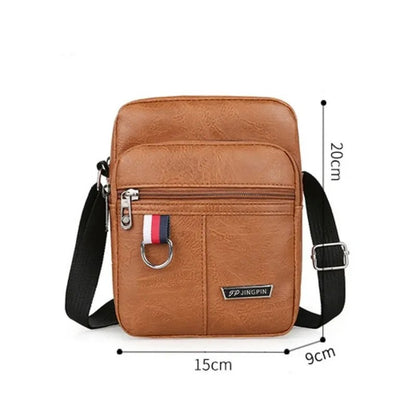 Crossbody Bag Men's High Quality PU Leather Shoulder Bag Large Capacity Chest Bag Fashion Casual Solid Color Crossbody Bag
