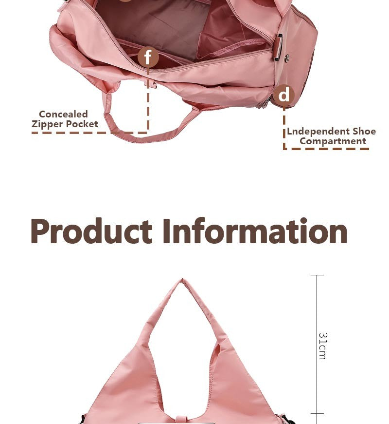 2025 New Women's Waterproof Yoga Mat Bag Fitness Pilates Portable Shoulder Bag with Shoe Compartment Dry and Wet Storage Bag