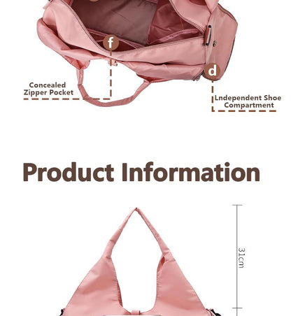 2025 New Women's Waterproof Yoga Mat Bag Fitness Pilates Portable Shoulder Bag with Shoe Compartment Dry and Wet Storage Bag