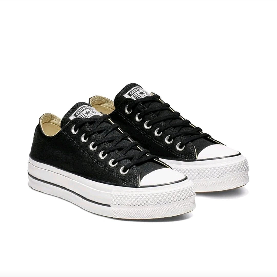 Converse All Star Lift Women's Skateboarding Shoes, Breathable, Classic Style, Chunky Sole Sneakers, Black
