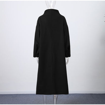 Fashion Loose Women's Trench Coat Stand Collar Batwing Sleeve Oversized Long Coats 2025 New Autumn Casual Street Chic Outwear