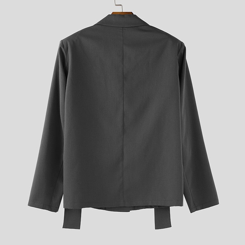 INCERUN Men Blazer Solid Color Lapel Long Sleeve Button Male Suit Streetwear Elegant 2025 Fashion Casual Thin Coats Men Blazer