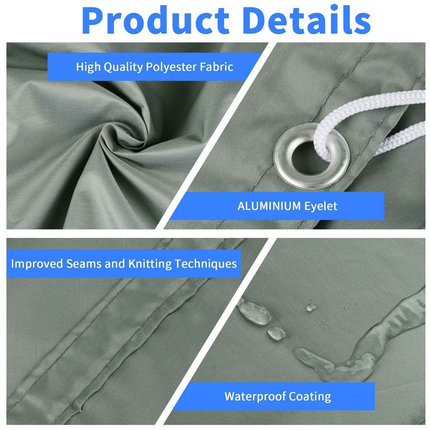 Waterproof Straight Edge Sun Shade Sail with Grommets Garden Sunscreen Pergola Shade Cover Canopy For Outdoor Garden Patio Tent