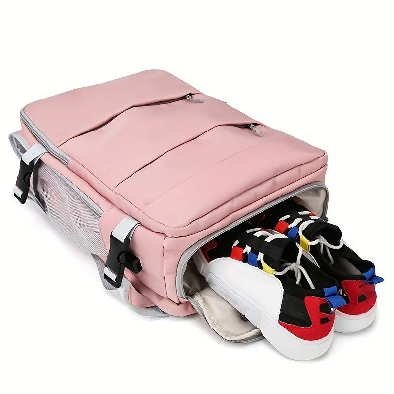 Mochila de Viagem Multifuncional de Grande Capacidade com Compartimento para Calçados e Múltiplos Bolsos