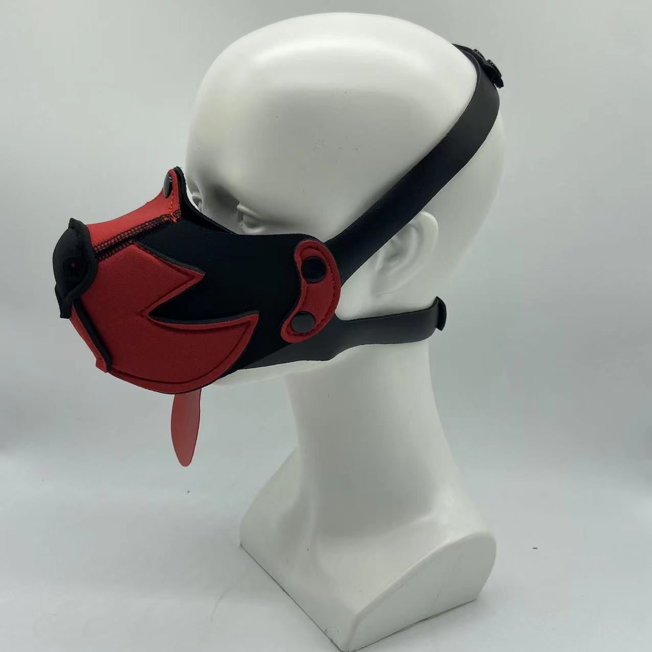 Role Play Costumes of Unisex Women Mens Cosplay Half Face Fetish Mask with Open Mouth and Nose Headgear Party Accessories