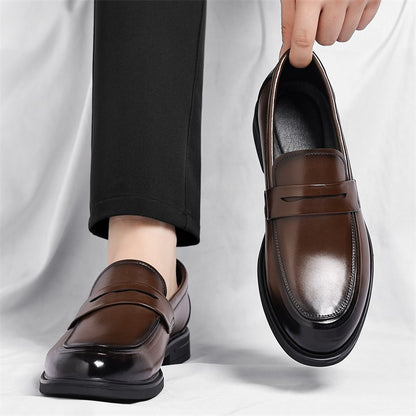 Men's Formal Leather Loafers Italian Style Slip-on  Stylish Elegant Business Shoes Comfortable Lightweight Office Dress Shoes