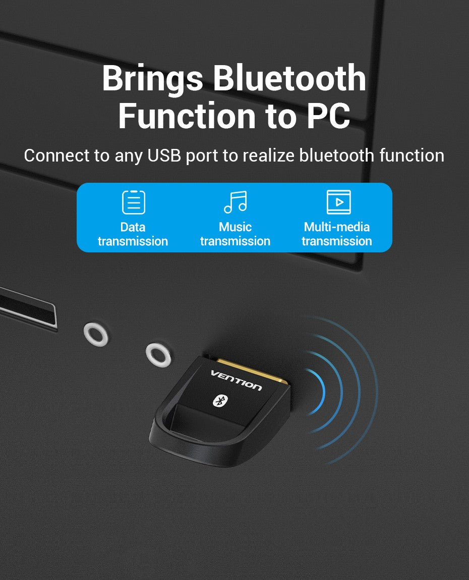 Vention USB Bluetooth 5.0 Adapter Wireless for PC Windows 7/8/8.1/10/11 Bluetooth Receiver & Transmitter For Speaker Earbuds