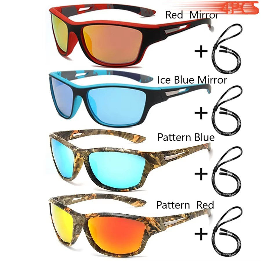 Fashion Polarized Sports Sunglasses With Chain Men Women Brand Designer Retro Sun Glasses Cycling Climbing Fishing UV400 Eyewear