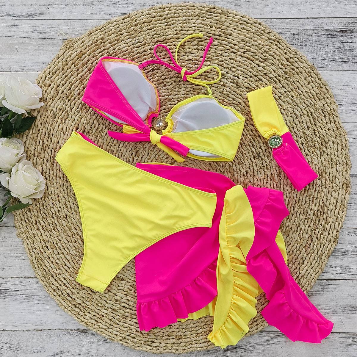 Brazilian Jewelled Rhinestones Diamond Bikini Women Swimwear Female Swimsuit Two-piece Bikini set Bather Bathing Suit Swim