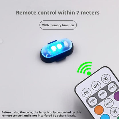 4pcs/set Wireless Remote Control Aircraft Lights,RGB Led Aircraft Strobe Light Motorcycle Accessories