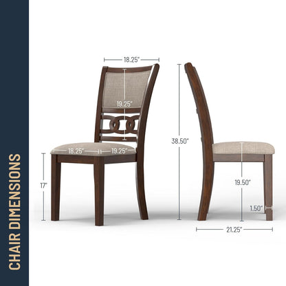 5-Piece Round Dining Set, 47-Inch Table & 4 Chairs, Cherry Finish
