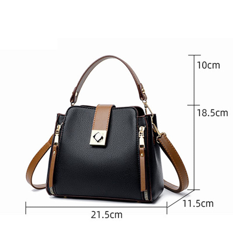 Small Bucket Shoulder Bags For Women Luxury Designer PU Leather Messenger Crossbody Bags Ladies Casual Solid Color Purse Handbag