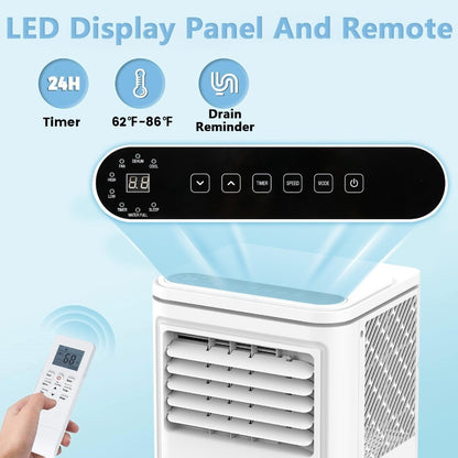Ar Condicionado Portátil 8000 BTU, Unidade CA Portátil 3 em 1 para Ambientes de até 32m², Mini Ar Condicionado para Quarto com Refrigeração
