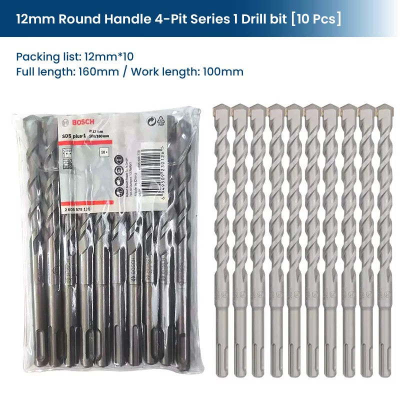 Conjuntos de Brocas Bosch SDS Plus para Martelete para Concreto Diâmetro 6-12mm Cabo Redondo Acessórios para Martelete Perfurador