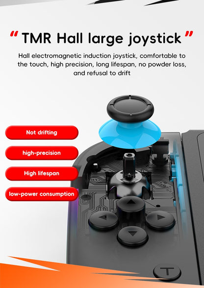 Wireless Switch L/R Controllers Hall Joystick RGB Colorful Light BT 5.3 Wake Up Six-Axis Vibrating Joypad For Switch/Lite/Oled