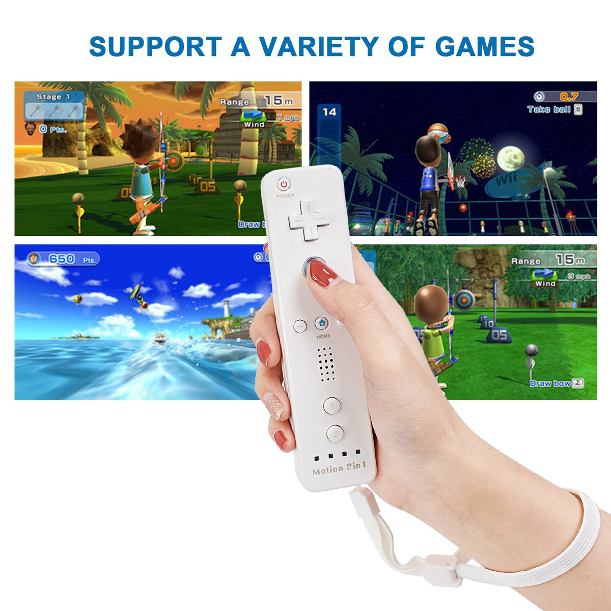 Controllers For Nintendo Wii 2 In 1 Left Right Controller Optional Motion Plus Set Game Remote Control Joystick Wireless Gamepad