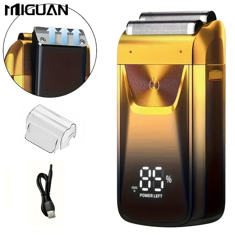 Electric Foil And Bald Shavers 2 In 1 Double Shaver For Men Reciprocating Razor Blade And Popup Beard Trimmer With Rechargeable