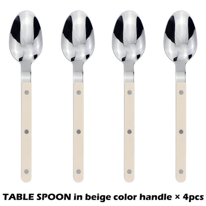 Conjuntos de Talheres de Design Moderno Espelhamento Superior Aço Inoxidável 18/8(304) Cabo ABS com Rebites Jogo de Talheres para Cozinha
