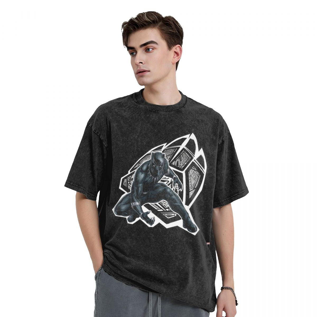 Men's Frgrt T Shirt Black Panther 100% Cotton Clothing Humorous Short Sleeve Crew Neck Tee Shirt 6XL T-Shirts