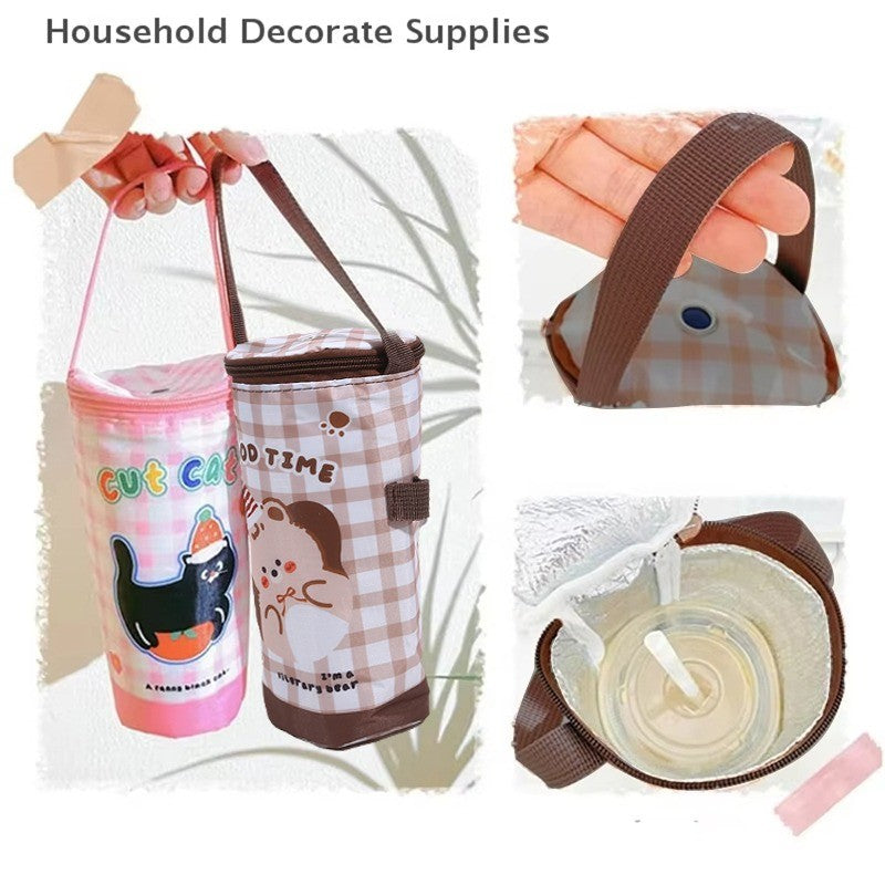 Baby Milk Bottle Insulation Bags Cartoon Portable Waterproof Feeding Bottle Thermal Bag Milk Warmer Cooler Stroller Hang Bags