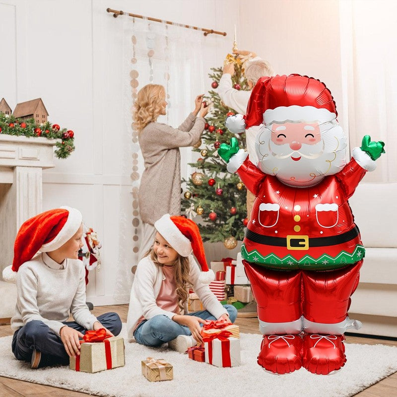 1pc Large Christmas Standing Foil Balloons Christmas Tree Santa Claus Snowman Nutcracker Christmas Foil Balloon New Year Balloon
