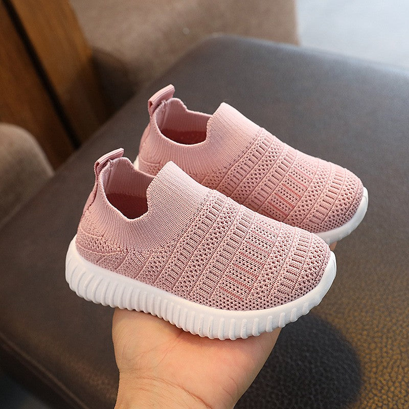 Size 20-31 Children Shoes Spring Autumn Kids Sneakers Soft Breathable Mesh Boys Slip-on Shoes Patchwork Color Girls Shoes