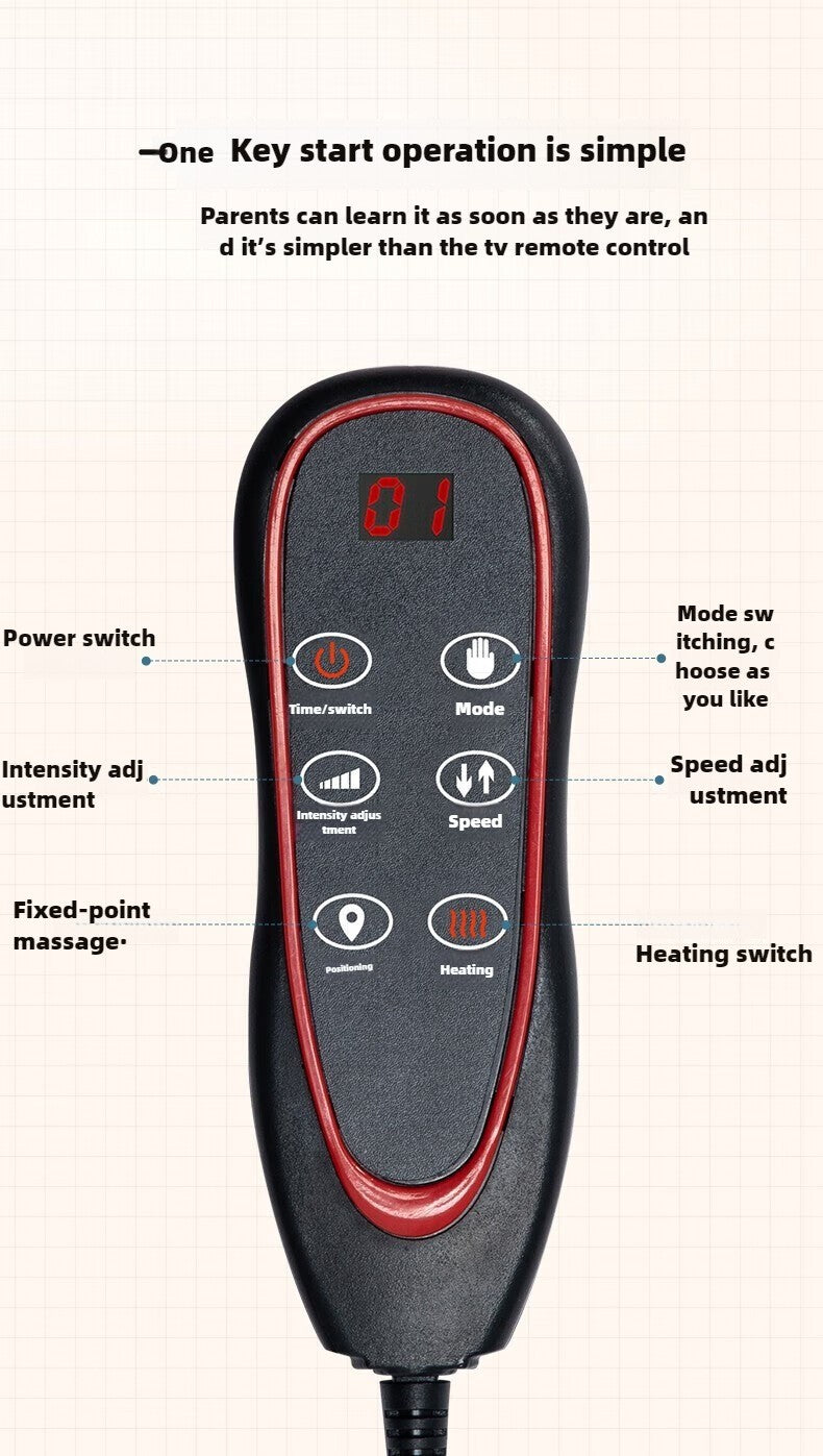 Electric Full Body Massage Mattress With Heating Hand Control Shoulder Neck Waist Airbag Back Kneading vibration Massage Cushion