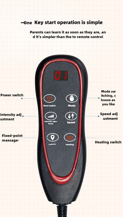 Electric Full Body Massage Mattress With Heating Hand Control Shoulder Neck Waist Airbag Back Kneading vibration Massage Cushion