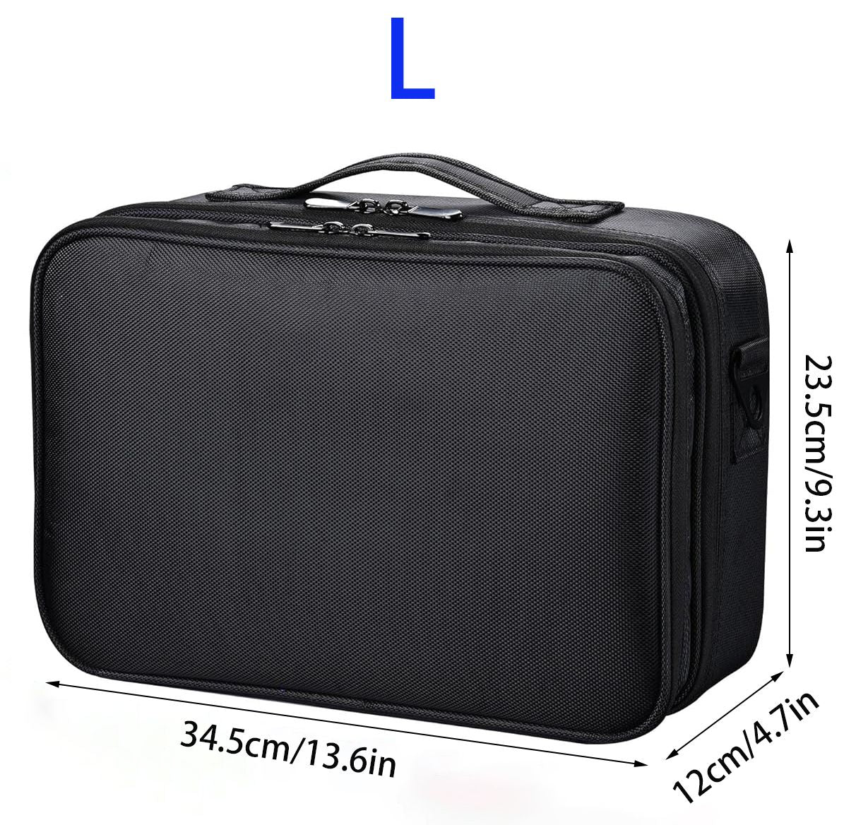 Makeup Case 3 Layers Cosmetic Organizer Brush Bag Barber Train Case Makeup Artist Box for Hair Curler Hair Straightener Brush