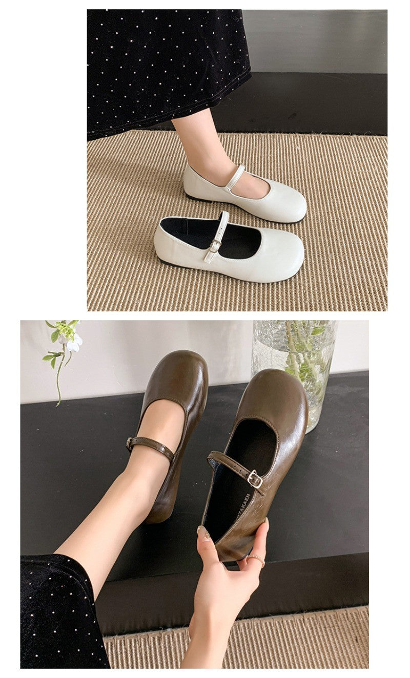 2025 New Elegant Comfortable and Versatile Woman Round Toe Lady Barefoot Flats Elegant Soft Sole Ballerina Party Mary Jane Shoes
