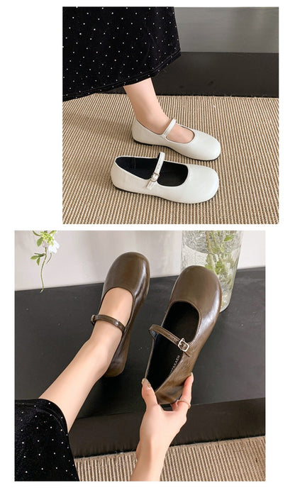 2025 New Elegant Comfortable and Versatile Woman Round Toe Lady Barefoot Flats Elegant Soft Sole Ballerina Party Mary Jane Shoes