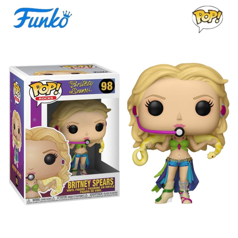 Britney Spears Funko Pop Rocker Singer Boneca Articulada 292 Escultura de Vinil Estrela Bonecas Presentes para Fãs Edição Limitada Modelo Colecionável