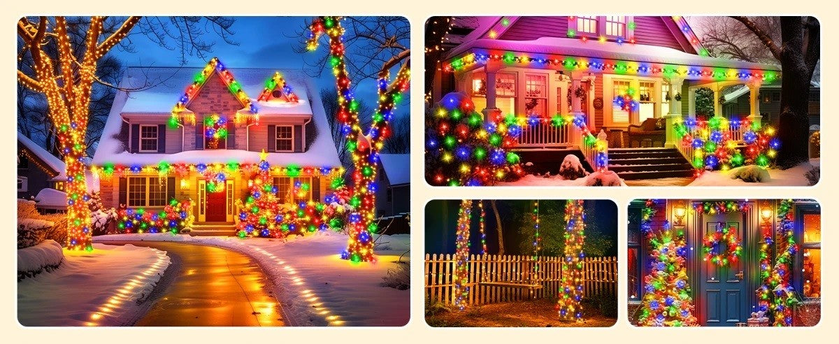 Large Solar Panel Fast Charge Lamp Outdoor Solar String Fairy Light Waterproof Garland String Lights For Christmas Party Garden