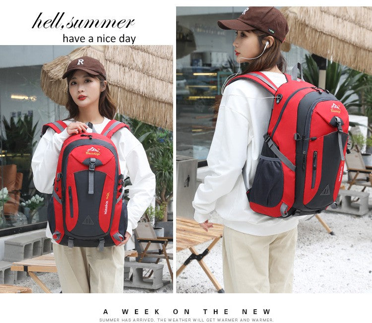 2025 Unisex sport travel backpack large-capacity nylon lightweight outdoor hiking backpack for men and women student schoolbag