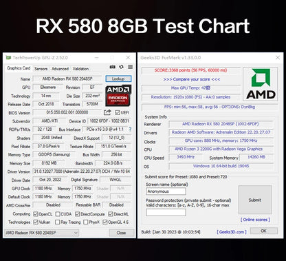 Placa de vídeo MLLSE AMD Radeon RX 580 8GB 2048SP branca GDDR5 DP HDMI DVI