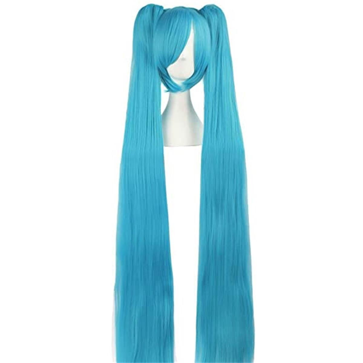 Blue Straight Hair Detachable Hatsune Miku Cosplay Anime Heat Resistant Synthetic Wig Birthday Gift Anime Party