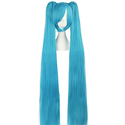 Blue Straight Hair Detachable Hatsune Miku Cosplay Anime Heat Resistant Synthetic Wig Birthday Gift Anime Party