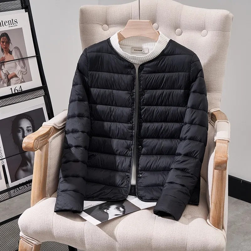 Women's Winter Parka 2025 Hooded Round Neck Down Cotton Jacket Ladies Korean Version Lightweight And Thin Loose Female Outerwear