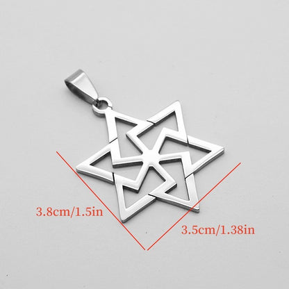 1pc Stainless Steel David Star Pendant Necklace Punk Rock Hip Hop Unisex Jewelry Geometric Hexagram Design rendy Gift