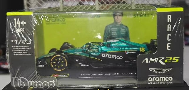 Novo Estoque Bburago 2025 F1 1:43 Sf-25 Leclerc Hamilton Rb21 Verstappen Mcl39 W16 Versão Capacete Modelo Miniatura de Liga Brinquedos Personalizados