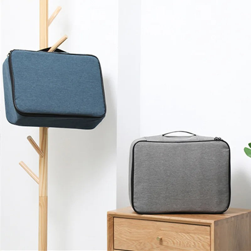 Pasta Organizadora de Documentos de 3 Camadas Maleta Suporte para Pasta Masculino Feminino Bolsa Carteira Passaporte Cofre Doméstico Estojo Funcional para Armazenamento de Arquivos