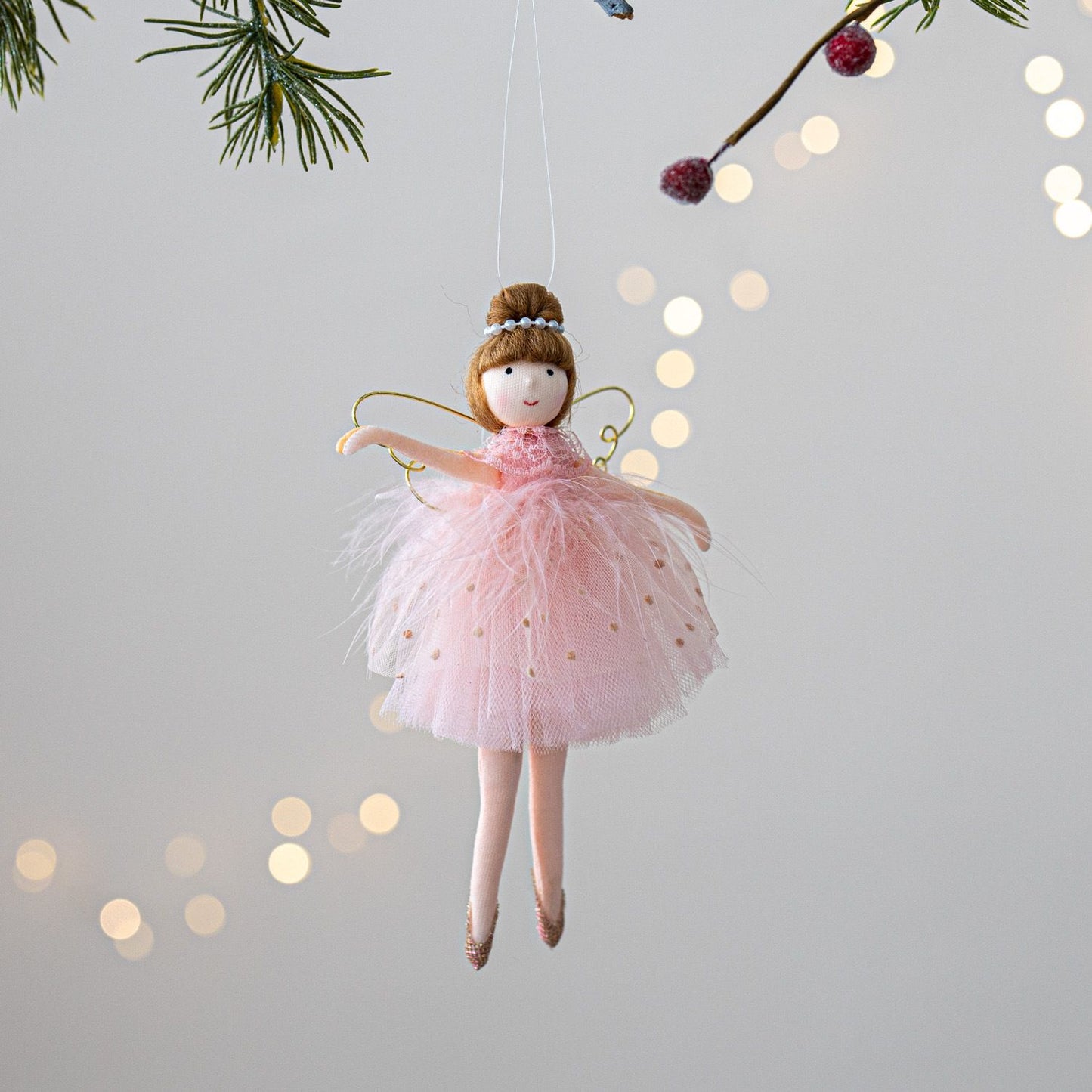 Christmas chiffon dress angel girl doll decoration Christmas tree pendant hanging decoration family New Year decoration