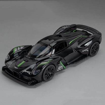 1:32 Valkyrie Vulcan Liga Carro Esportivo Modelo de Brinquedo de Metal Fundido Porta Aberta Luz de Som Carro Miniatura Puxar para Trás Menino Presente de Natal