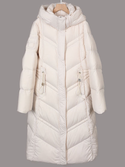 Super thick 400g filling White duck down Bread Coat Female Brand Winter Women's Extended Knee-Length Luxury down Jacket Warm