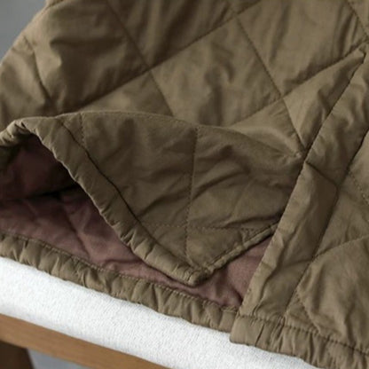 Retro Warm Cotton Quilted Long Midi Skirt High Waist A-Line Skirt for Middle-Aged And ly Women Diamond Patterned f Skirt