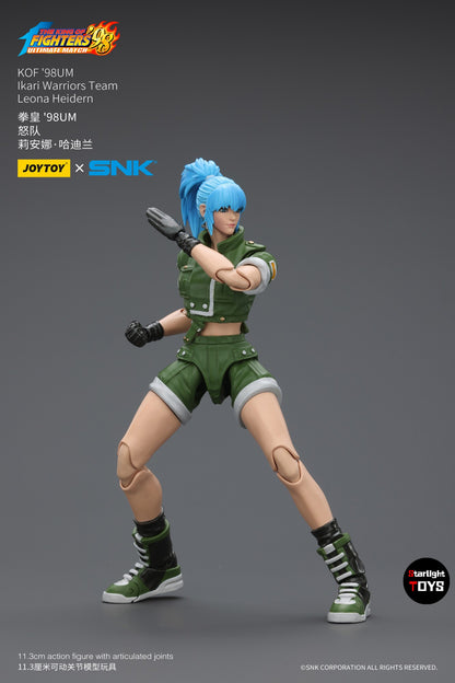 ?JOYTOY?1/18 Action Figure SNK KOF'98UM Ikari Warriors Team Leona Heidern Modelo Brinquedo Presentes