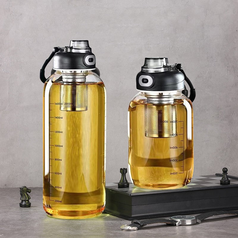 Copo De Vidro Transparente Com Filtragem Copos De Café De Grande Capacidade Com Tampa Utensílios De Cozinha Suprimentos De Barra Caneca De Chá Durável