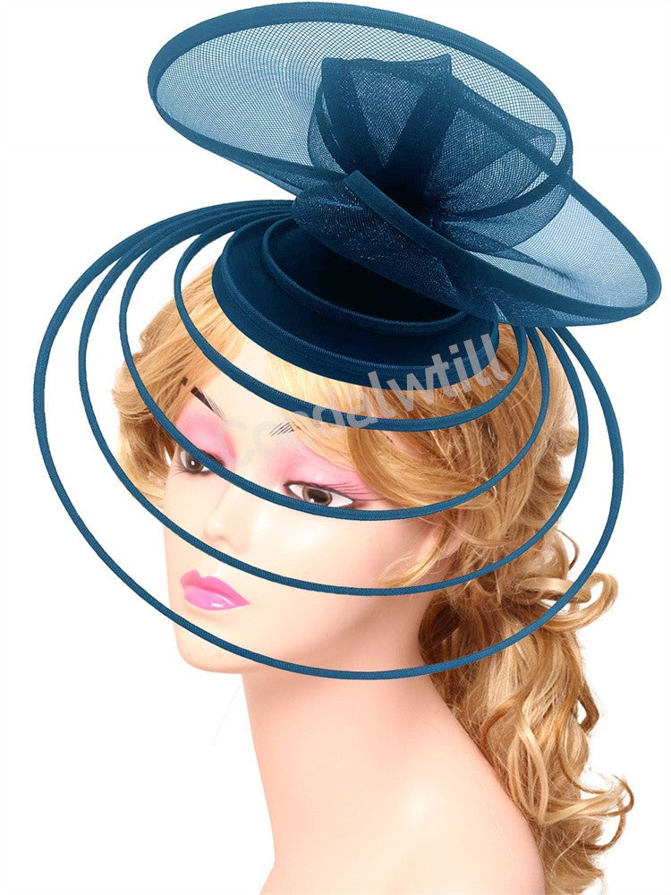 Chapéu Fascinator de Igreja Véu de Casamento de Malha Feminino para Festa Banquete Chapéu Boné Faixa de Cabelo Feminina Festa Chá Royal Ascot Chapéus Pillbox