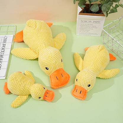 Brinquedos para Cães Pato de Pelúcia para Pequenos e Grandes Cães Resistente à Mordida Ranger os Dentes Brinquedo de Pato que Emite Som para Aliviar o Estresse