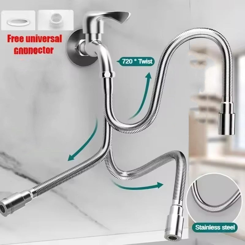 Extensor Universal de Torneira de Aço Inoxidável com Aerador de Bico Anti-respingo e Mangueira de Extensão para Pia de Cozinha
